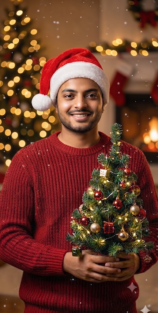The Fireplace Noel: A High-Definition 8k Holiday Fine-Art Portrait