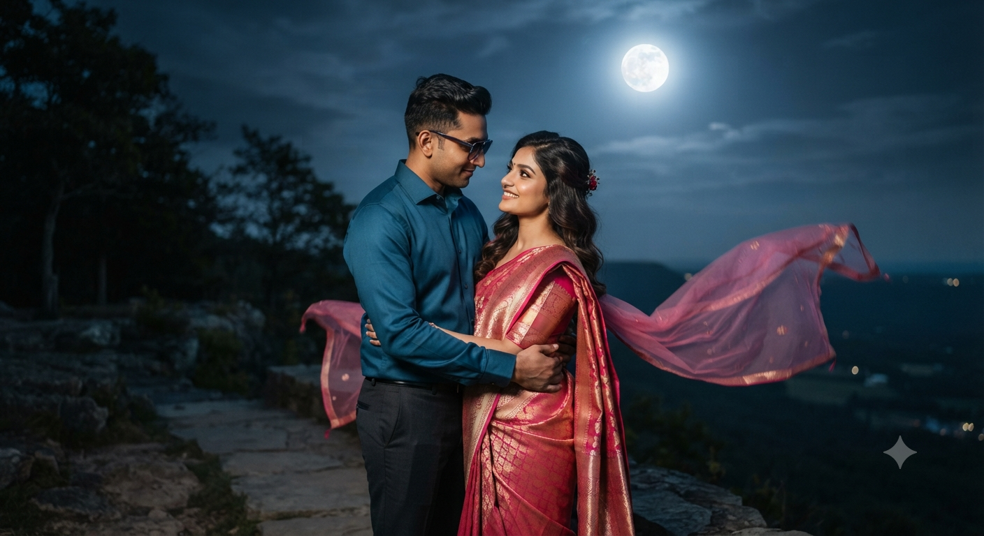 Couple Portraiture — Moonlight Romance on the Cliffside