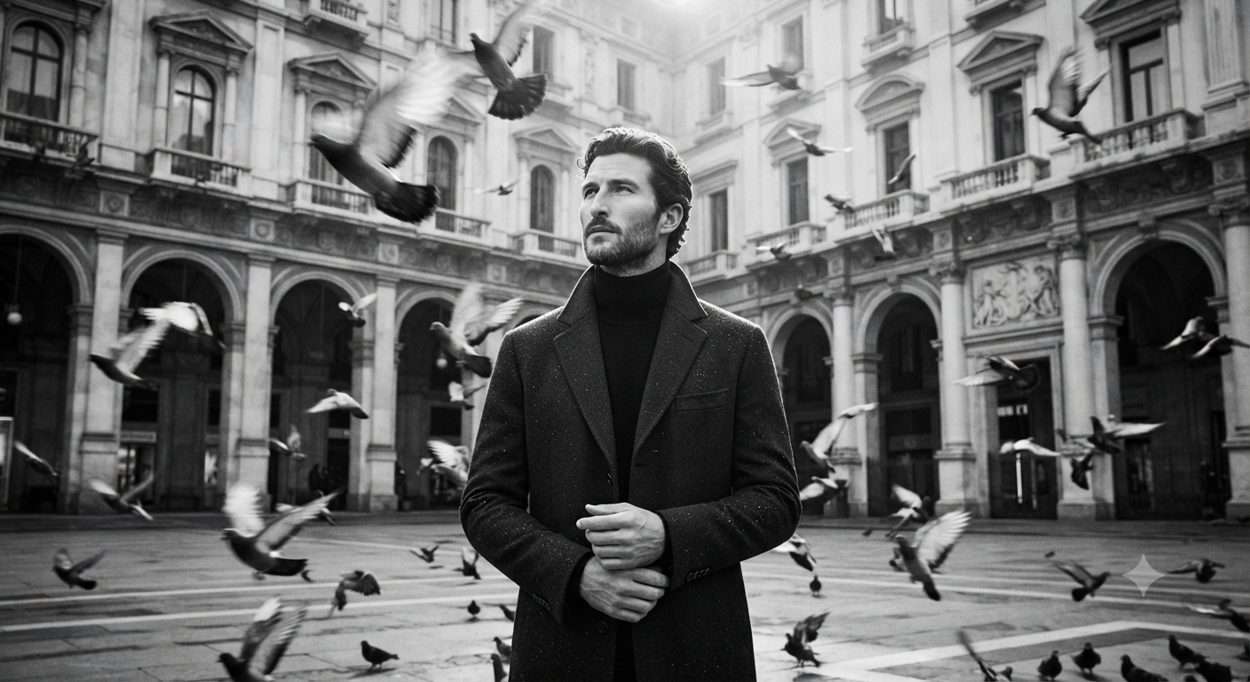 European Plaza: Fluting Pigeons & Monochrome Editorial