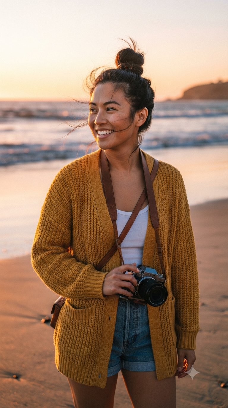 Sunset Beach Camera Portrait