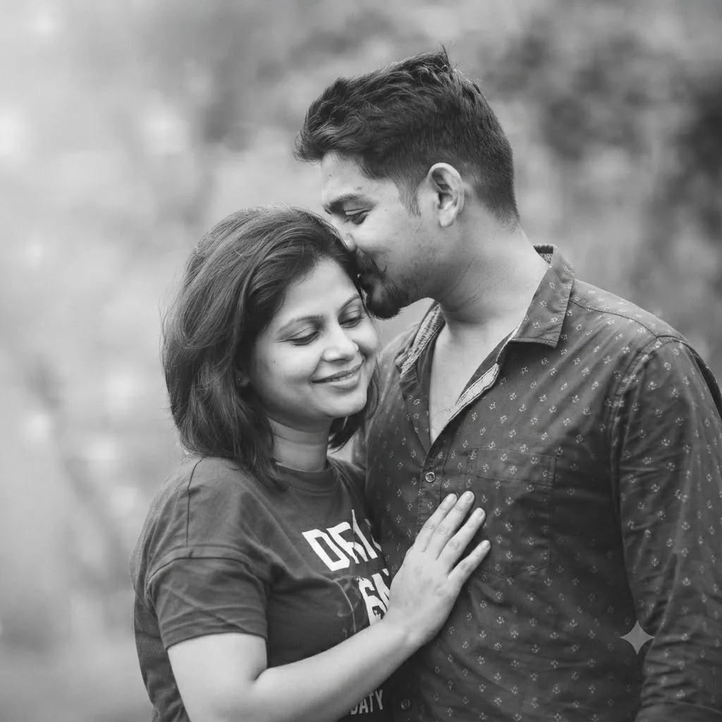 The Affectionate Whisper: An Intimate Monochrome Portrait