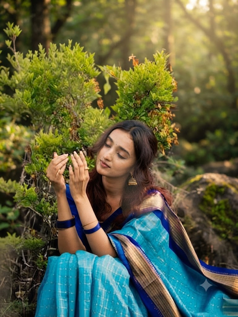 The Serene Sari: A High-Definition 8k Cinematic Portrait
