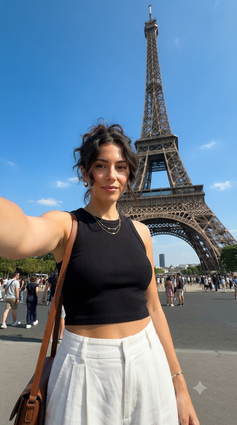 Eiffel Tower Selfie Portrait