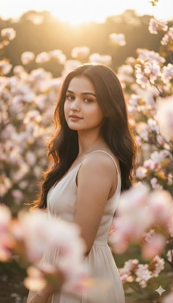 Blooming Grace: A Golden Hour Blossom Portrait